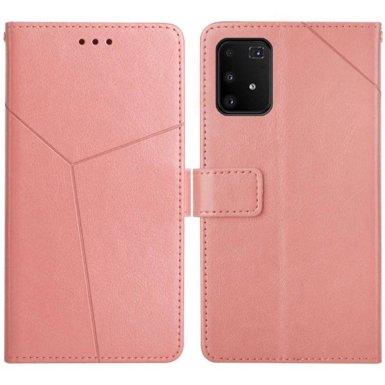 For Samsung Galaxy A91 Y Stitching Horizontal Flip Leather Case with Holder & Card Slots & Wallet & Photo Frame