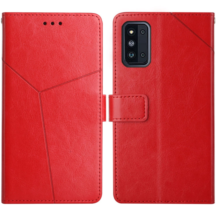 For Samsung Galaxy F52 Y Stitching Horizontal Flip Leather Case with Holder & Card Slots & Wallet & Photo Frame