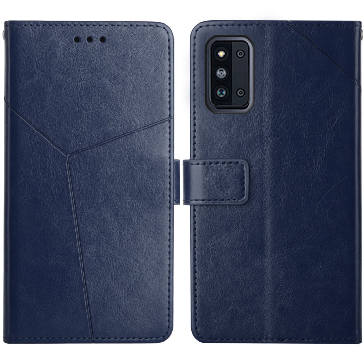 For Samsung Galaxy F52 Y Stitching Horizontal Flip Leather Case with Holder & Card Slots & Wallet & Photo Frame