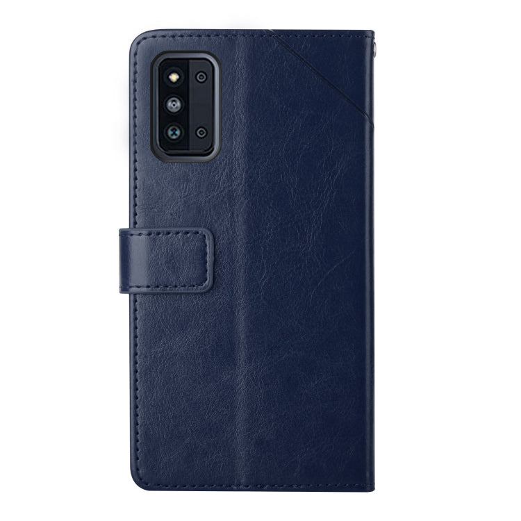 For Samsung Galaxy F52 Y Stitching Horizontal Flip Leather Case with Holder & Card Slots & Wallet & Photo Frame