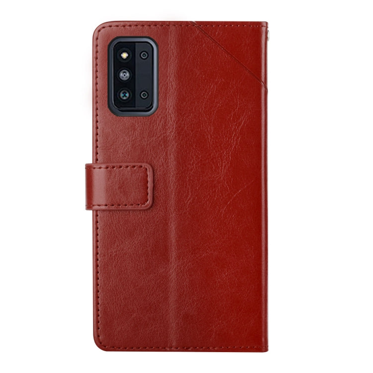 For Samsung Galaxy F52 Y Stitching Horizontal Flip Leather Case with Holder & Card Slots & Wallet & Photo Frame