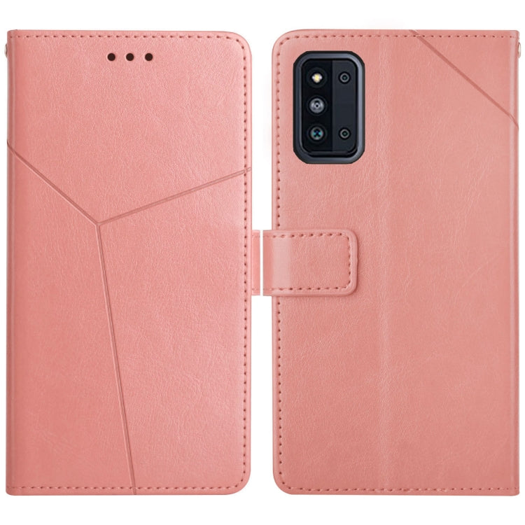 For Samsung Galaxy F52 Y Stitching Horizontal Flip Leather Case with Holder & Card Slots & Wallet & Photo Frame