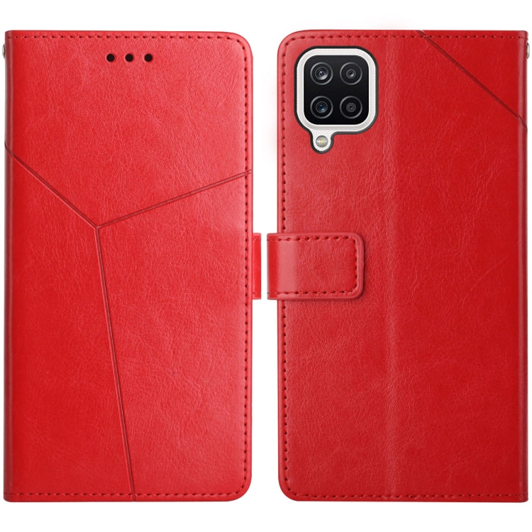 For Samsung Galaxy M12 / F12 Y Stitching Horizontal Flip Leather Case with Holder & Card Slots & Wallet & Photo Frame