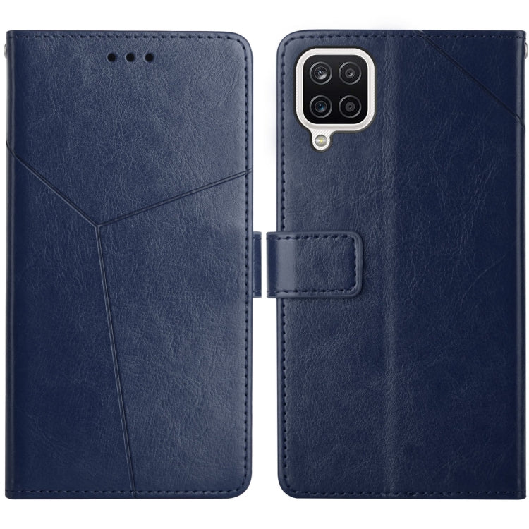 For Samsung Galaxy M12 / F12 Y Stitching Horizontal Flip Leather Case with Holder & Card Slots & Wallet & Photo Frame