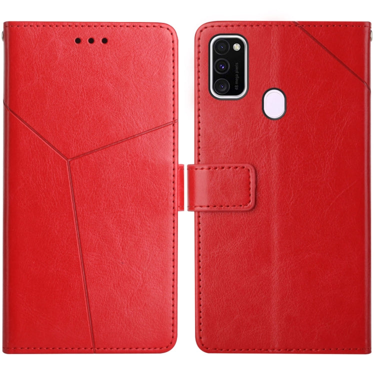 For Samsung Galaxy M21 / M30s Y Stitching Horizontal Flip Leather Case with Holder & Card Slots & Wallet & Photo Frame