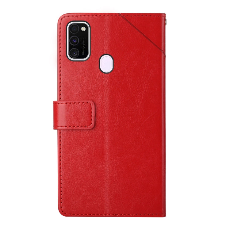 For Samsung Galaxy M21 / M30s Y Stitching Horizontal Flip Leather Case with Holder & Card Slots & Wallet & Photo Frame