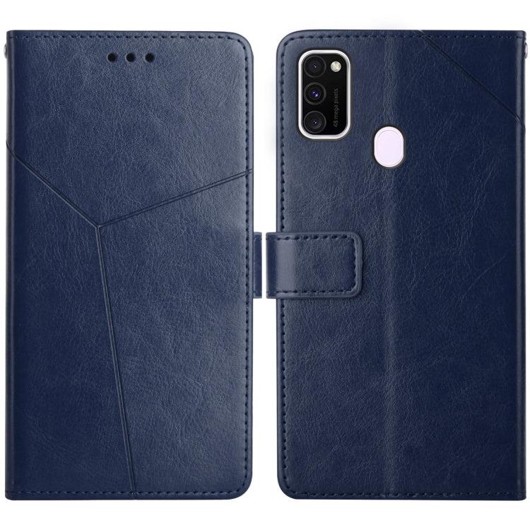 For Samsung Galaxy M21 / M30s Y Stitching Horizontal Flip Leather Case with Holder & Card Slots & Wallet & Photo Frame