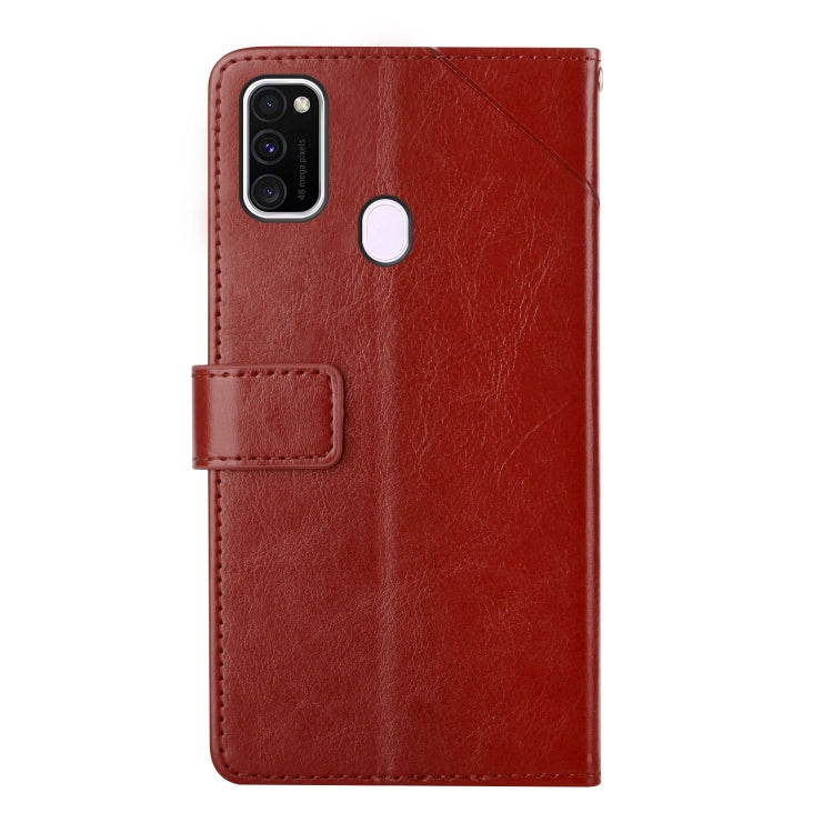 For Samsung Galaxy M21 / M30s Y Stitching Horizontal Flip Leather Case with Holder & Card Slots & Wallet & Photo Frame