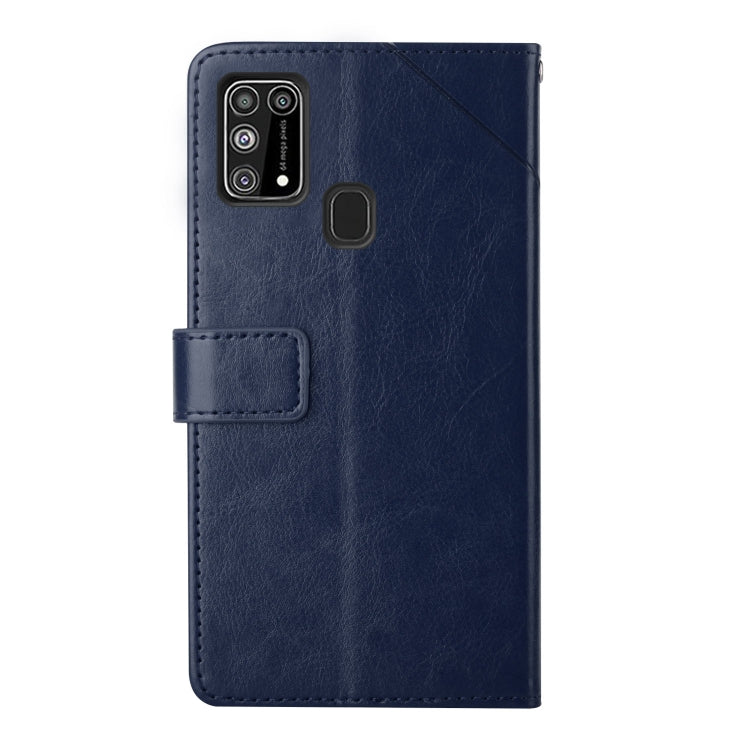 For Samsung Galaxy M31 Y Stitching Horizontal Flip Leather Case with Holder & Card Slots & Wallet & Photo Frame