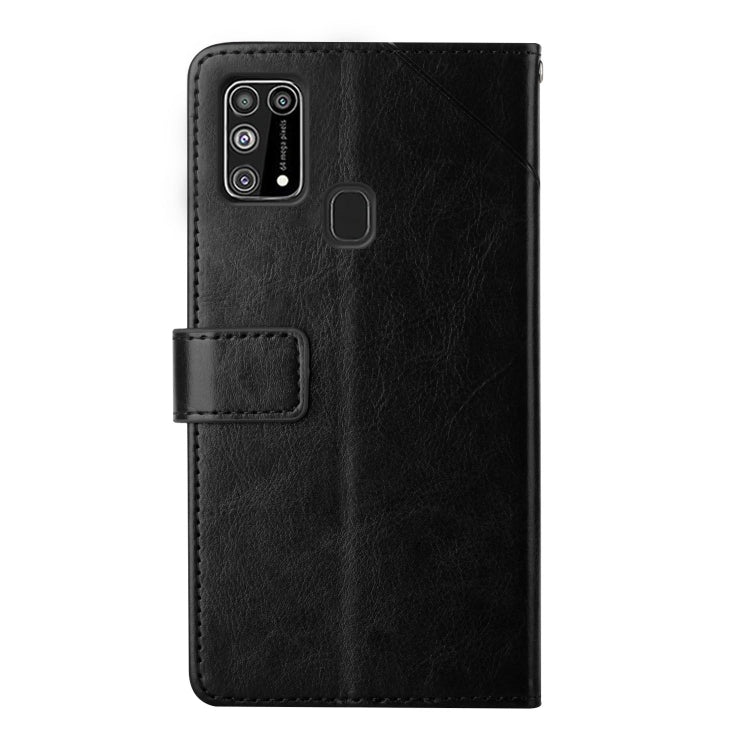 For Samsung Galaxy M31 Y Stitching Horizontal Flip Leather Case with Holder & Card Slots & Wallet & Photo Frame
