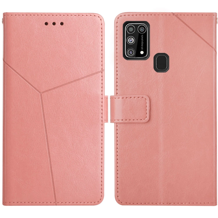 For Samsung Galaxy M31 Y Stitching Horizontal Flip Leather Case with Holder & Card Slots & Wallet & Photo Frame