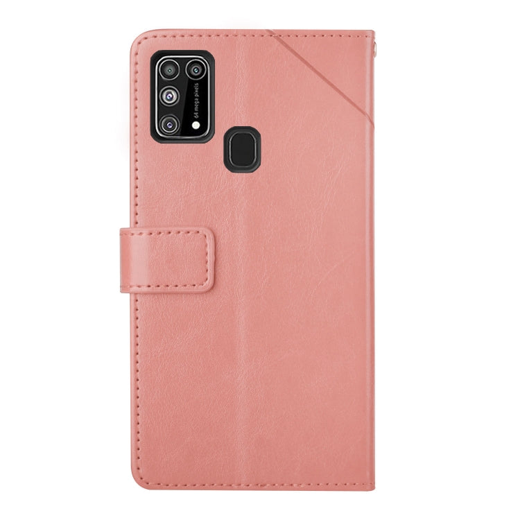 For Samsung Galaxy M31 Y Stitching Horizontal Flip Leather Case with Holder & Card Slots & Wallet & Photo Frame