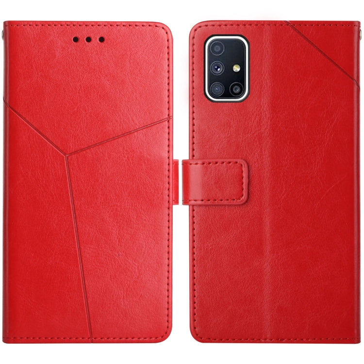 For Samsung Galaxy M51 Y Stitching Horizontal Flip Leather Case with Holder & Card Slots & Wallet & Photo Frame