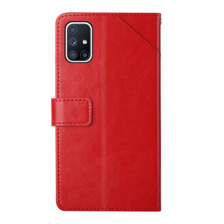 For Samsung Galaxy M51 Y Stitching Horizontal Flip Leather Case with Holder & Card Slots & Wallet & Photo Frame