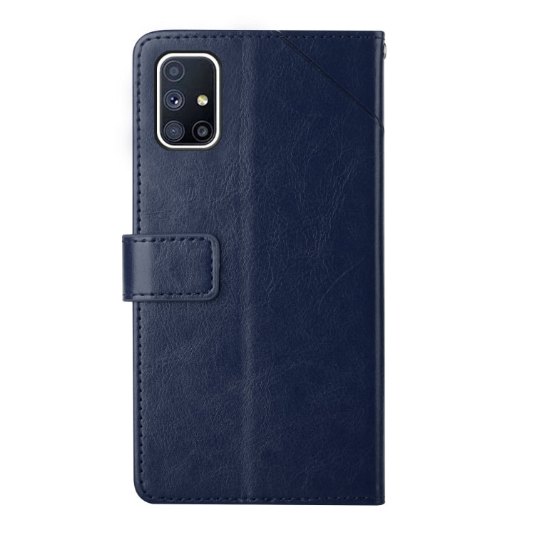 For Samsung Galaxy M51 Y Stitching Horizontal Flip Leather Case with Holder & Card Slots & Wallet & Photo Frame