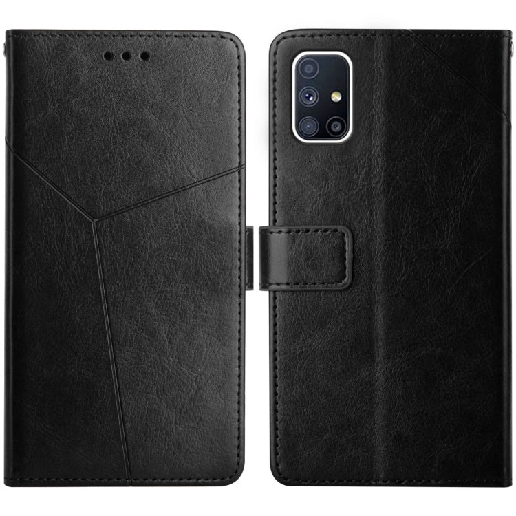 For Samsung Galaxy M51 Y Stitching Horizontal Flip Leather Case with Holder & Card Slots & Wallet & Photo Frame