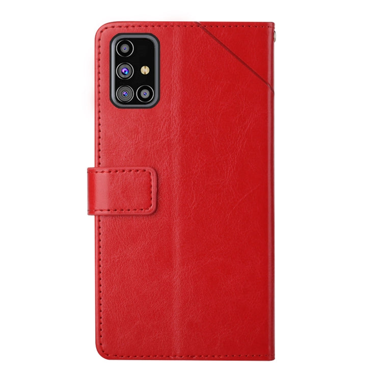 For Samsung Galaxy M31s Y Stitching Horizontal Flip Leather Case with Holder & Card Slots & Wallet & Photo Frame