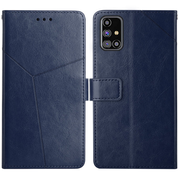 For Samsung Galaxy M31s Y Stitching Horizontal Flip Leather Case with Holder & Card Slots & Wallet & Photo Frame