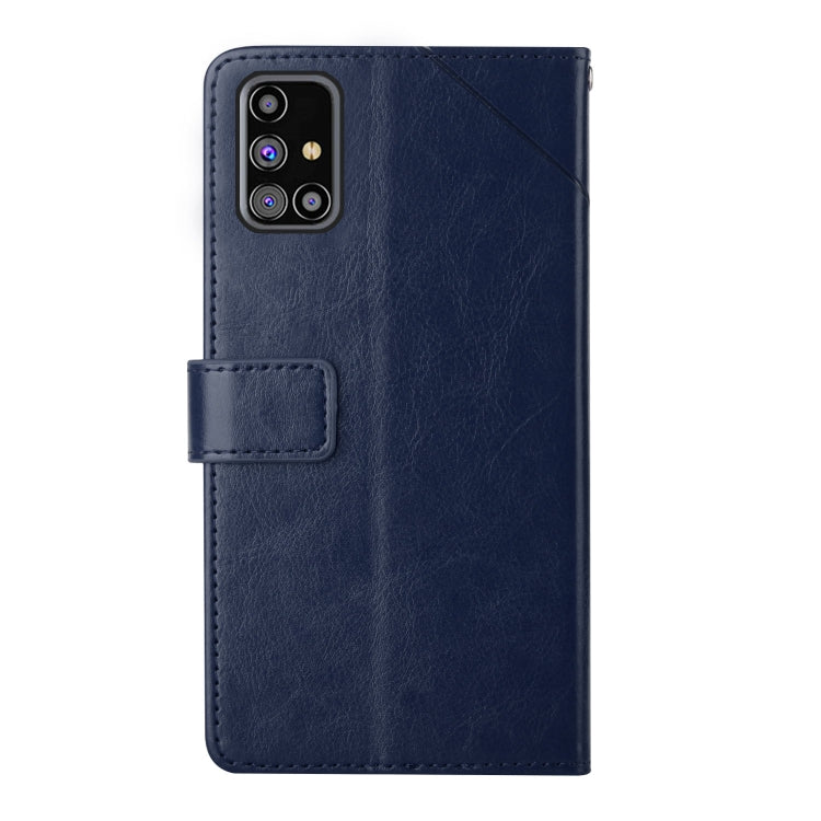For Samsung Galaxy M31s Y Stitching Horizontal Flip Leather Case with Holder & Card Slots & Wallet & Photo Frame