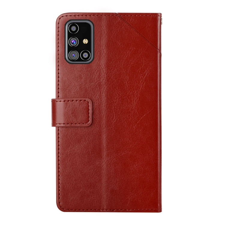 For Samsung Galaxy M31s Y Stitching Horizontal Flip Leather Case with Holder & Card Slots & Wallet & Photo Frame