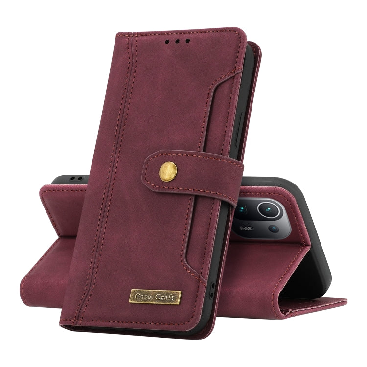 For Xiaomi Mi 11 Pro Copper Buckle Horizontal Flip Leather Phone Case with Holder & Card Slots & Wallet