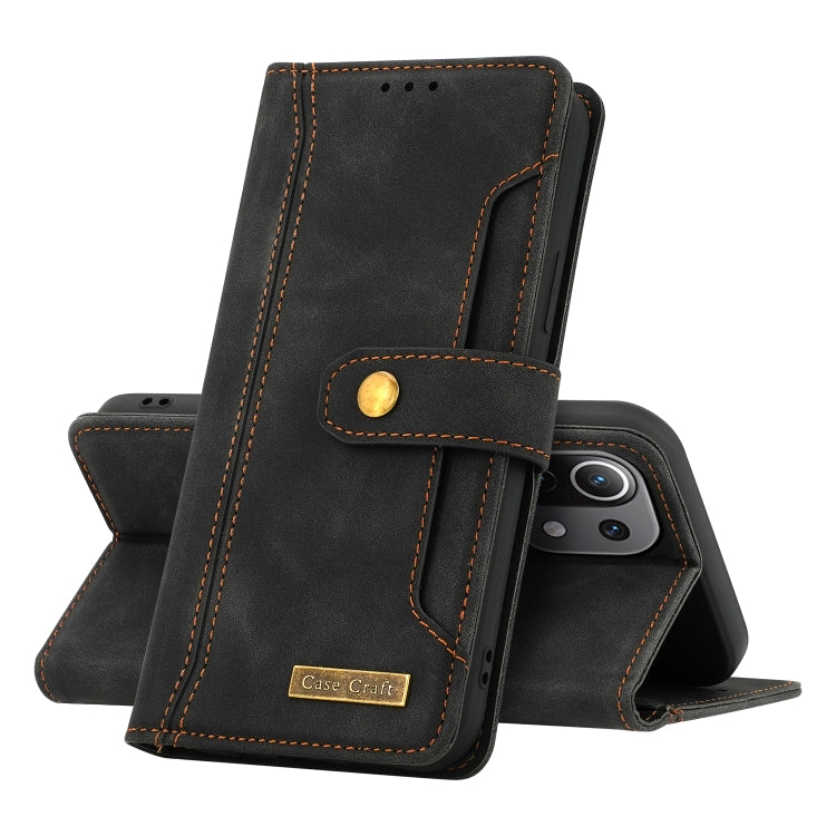 For Xiaomi Mi 11 Lite Copper Buckle Horizontal Flip Leather Phone Case with Holder & Card Slots & Wallet