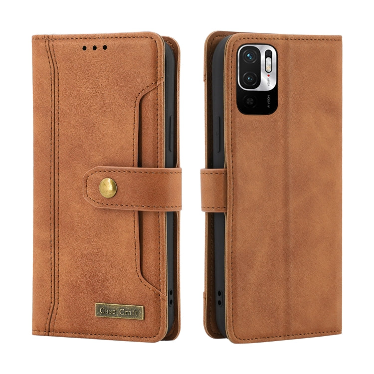 For Xiaomi Redmi Note 10 5G / Poco M3 Pro / Redmi Note 10T Copper Buckle Flip Leather Phone Case