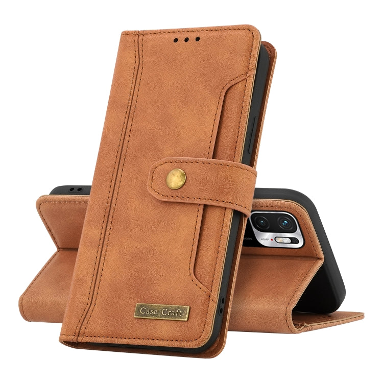 For Xiaomi Redmi Note 10 5G / Poco M3 Pro / Redmi Note 10T Copper Buckle Flip Leather Phone Case