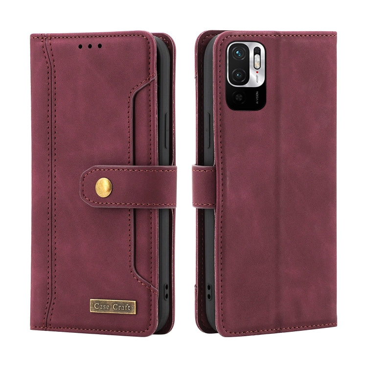 For Xiaomi Redmi Note 10 5G / Poco M3 Pro / Redmi Note 10T Copper Buckle Flip Leather Phone Case