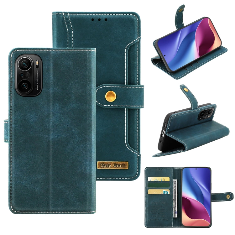 For Xiaomi Redmi K40 Copper Buckle Horizontal Flip Leather Phone Case with Holder & Card Slots & Wallet
