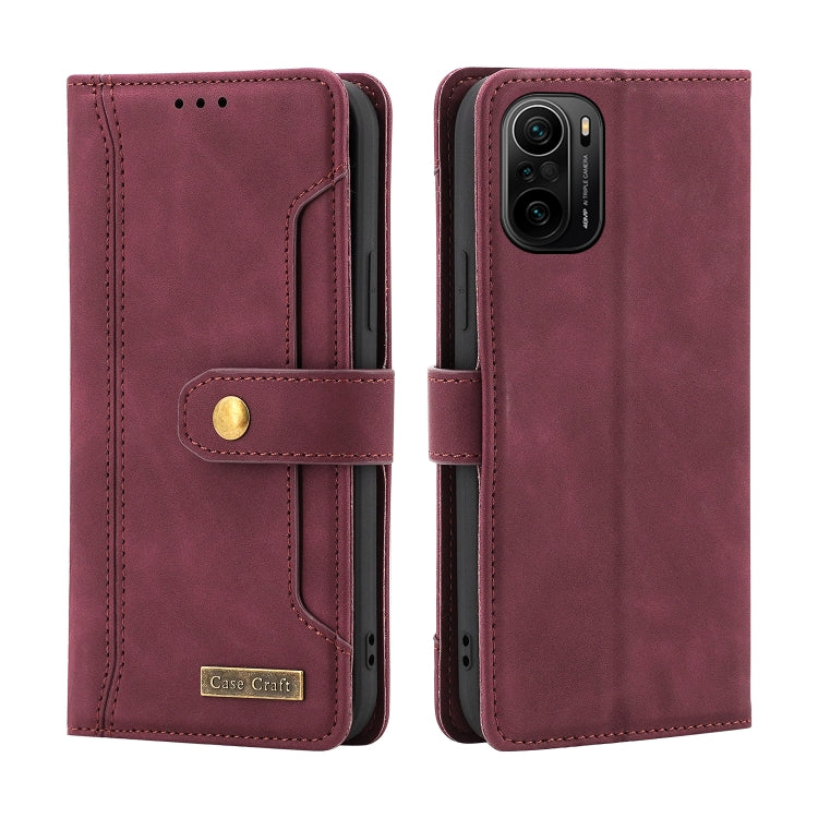 For Xiaomi Redmi K40 Copper Buckle Horizontal Flip Leather Phone Case with Holder & Card Slots & Wallet