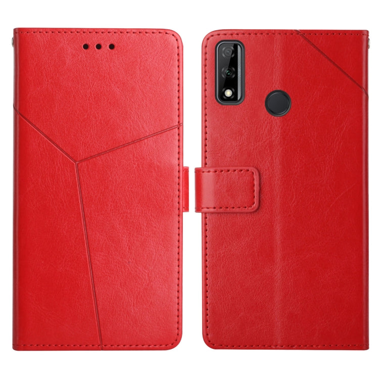 For Honor Y8s Y Stitching Horizontal Flip Leather Phone Case with Holder & Card Slots & Wallet & Photo Frame