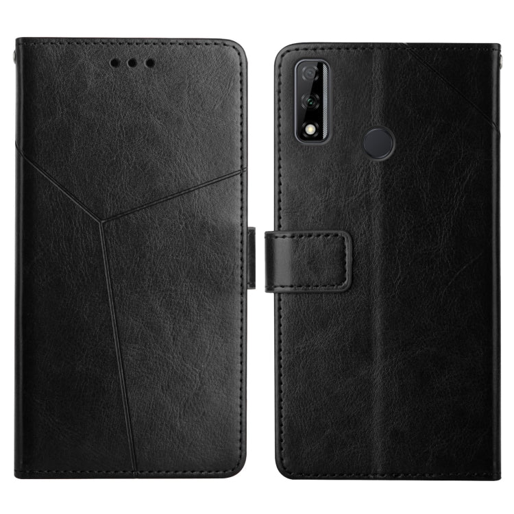 For Honor Y8s Y Stitching Horizontal Flip Leather Phone Case with Holder & Card Slots & Wallet & Photo Frame