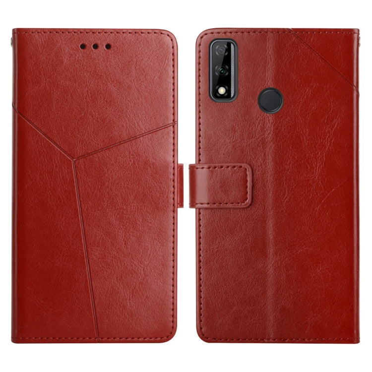 For Honor Y8s Y Stitching Horizontal Flip Leather Phone Case with Holder & Card Slots & Wallet & Photo Frame