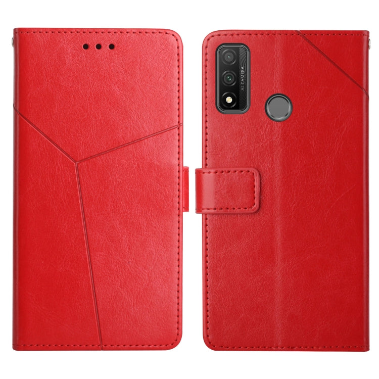 For Huawei P Smart 2020 Y Stitching Horizontal Flip Leather Phone Case with Holder & Card Slots & Wallet & Photo Frame