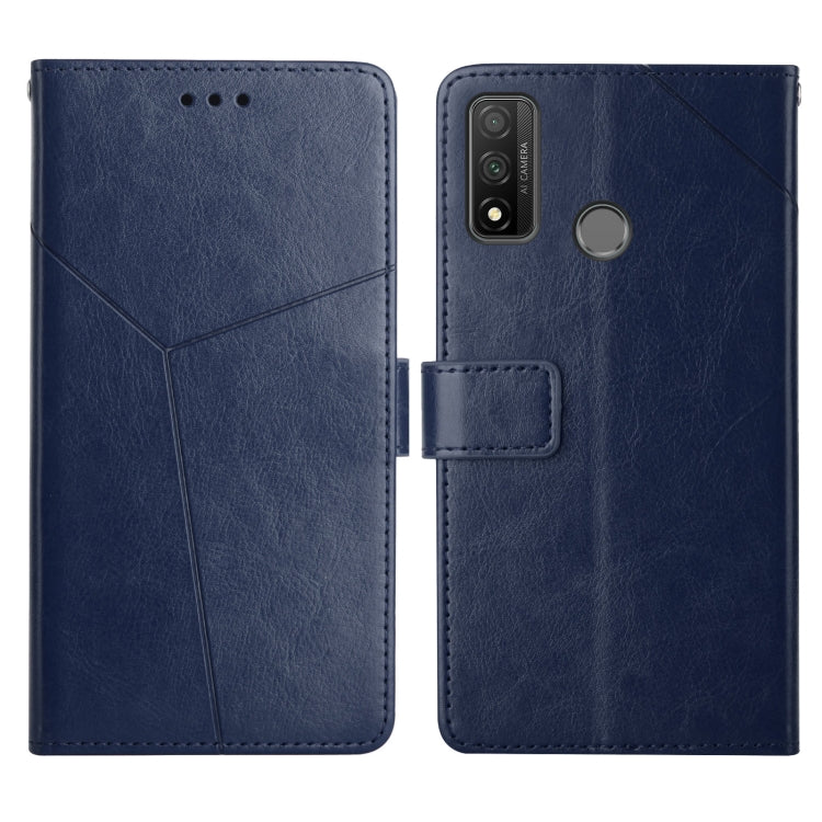 For Huawei P Smart 2020 Y Stitching Horizontal Flip Leather Phone Case with Holder & Card Slots & Wallet & Photo Frame