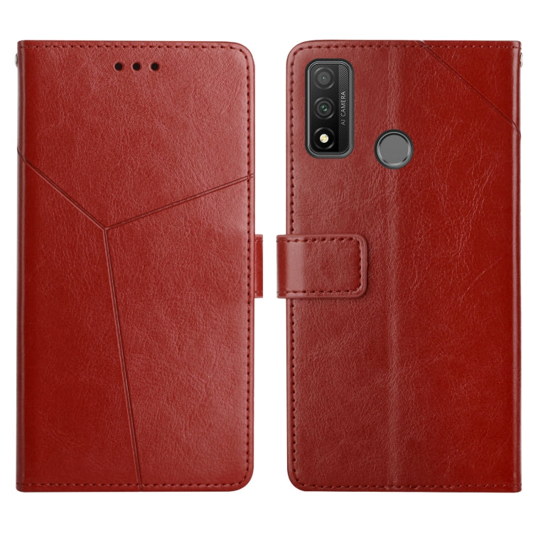 For Huawei P Smart 2020 Y Stitching Horizontal Flip Leather Phone Case with Holder & Card Slots & Wallet & Photo Frame