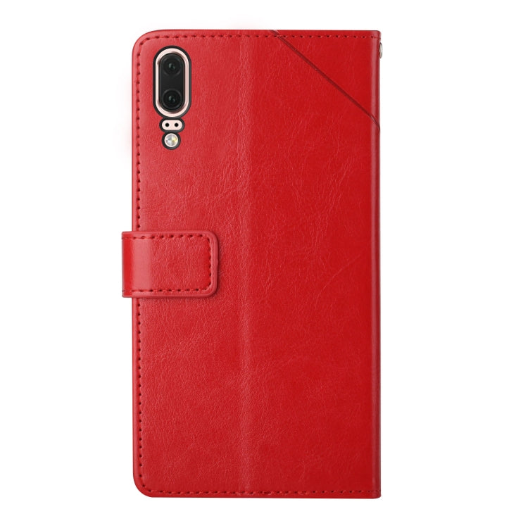 For Huawei P20 Y Stitching Horizontal Flip Leather Phone Case with Holder & Card Slots & Wallet & Photo Frame