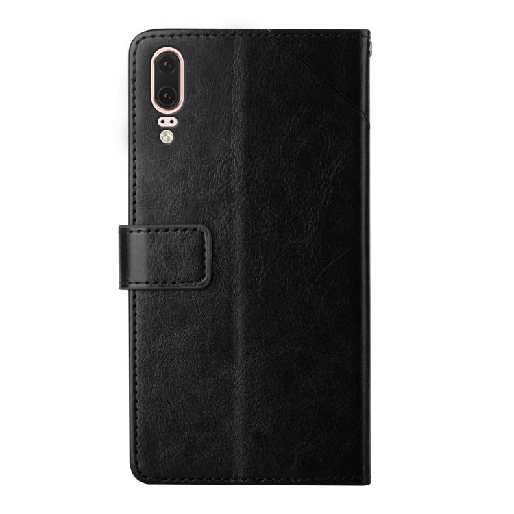 For Huawei P20 Y Stitching Horizontal Flip Leather Phone Case with Holder & Card Slots & Wallet & Photo Frame
