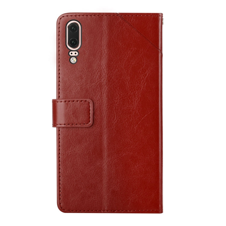 For Huawei P20 Y Stitching Horizontal Flip Leather Phone Case with Holder & Card Slots & Wallet & Photo Frame