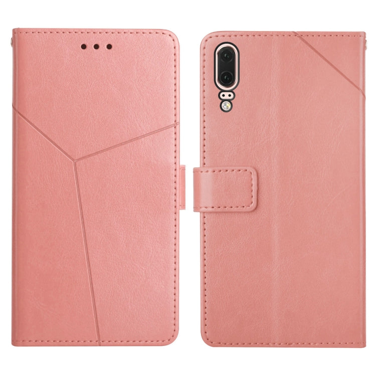 For Huawei P20 Y Stitching Horizontal Flip Leather Phone Case with Holder & Card Slots & Wallet & Photo Frame