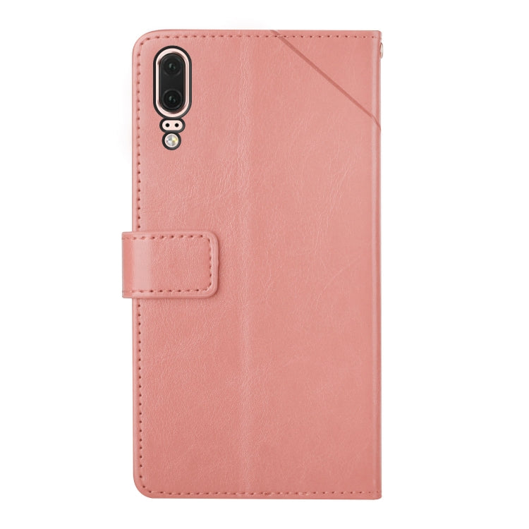 For Huawei P20 Y Stitching Horizontal Flip Leather Phone Case with Holder & Card Slots & Wallet & Photo Frame