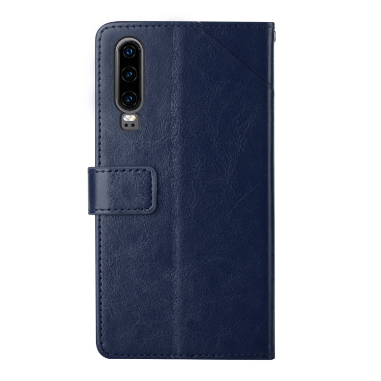 For Huawei P30 Y Stitching Horizontal Flip Leather Phone Case with Holder & Card Slots & Wallet & Photo Frame