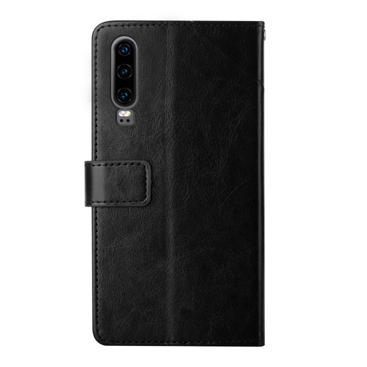 For Huawei P30 Y Stitching Horizontal Flip Leather Phone Case with Holder & Card Slots & Wallet & Photo Frame