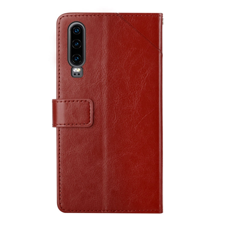 For Huawei P30 Y Stitching Horizontal Flip Leather Phone Case with Holder & Card Slots & Wallet & Photo Frame