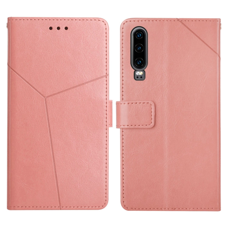 For Huawei P30 Y Stitching Horizontal Flip Leather Phone Case with Holder & Card Slots & Wallet & Photo Frame