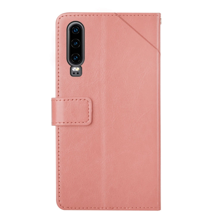 For Huawei P30 Y Stitching Horizontal Flip Leather Phone Case with Holder & Card Slots & Wallet & Photo Frame