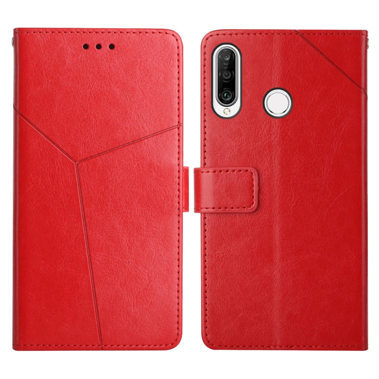 For Huawei P30 Lite Y Stitching Horizontal Flip Leather Phone Case with Holder & Card Slots & Wallet & Photo Frame