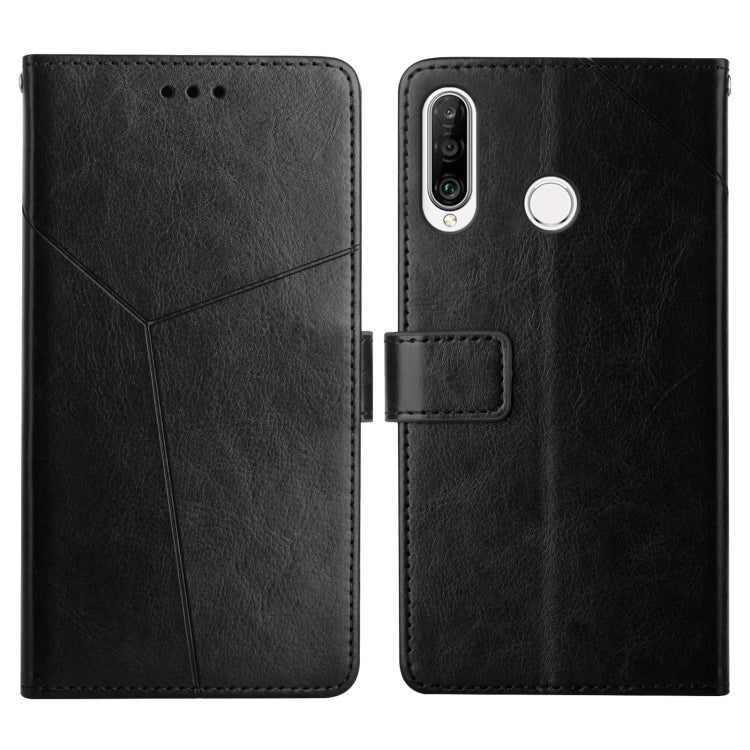 For Huawei P30 Lite Y Stitching Horizontal Flip Leather Phone Case with Holder & Card Slots & Wallet & Photo Frame