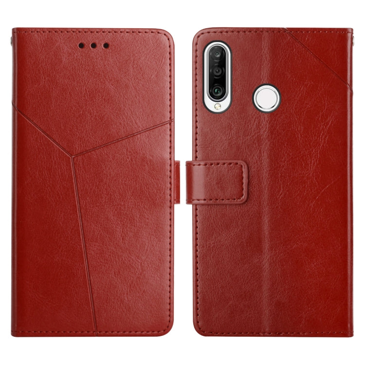 For Huawei P30 Lite Y Stitching Horizontal Flip Leather Phone Case with Holder & Card Slots & Wallet & Photo Frame